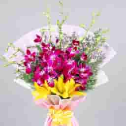Eternal Mixed Lily And Orchid Bouquet in UAE