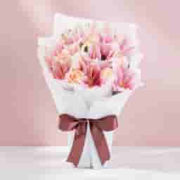 Pink Lily Bouquet for Valentine’s Day