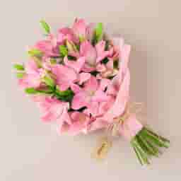Romantic Pink Lily Flower Bouquet in UAE