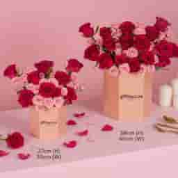 Zara Hot Cherry Pink Rose Flower Box