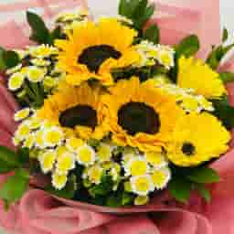 Bright Yellow Sunflower Bunch