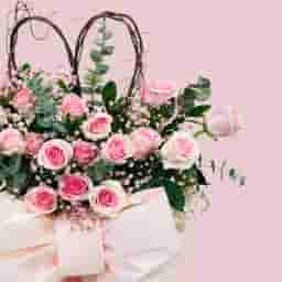 Pink Rose Basket