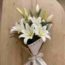 Fresh Oriental White Lily Bouquet in UAE