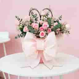 Pink Rose Basket