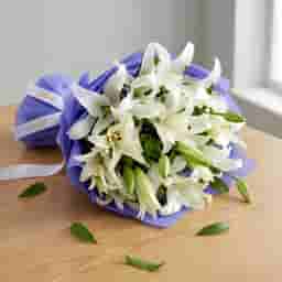 Classic White Lily Bouquet in UAE