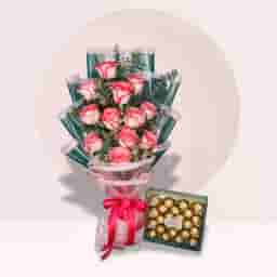 Sweet Rose Flower chocolate Combo