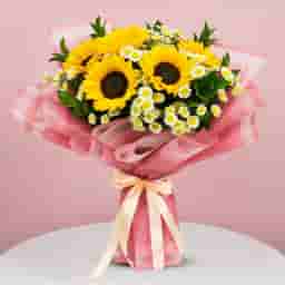 Bright Yellow Sunflower Bunch