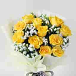 Elegant Mixed Yellow Rose Bouquet in UAE