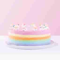 Cute Rainbow Color Birthday Cake 