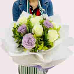 Lavender & White Roses Bouquet