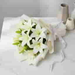 Charming White Lily Bouquet in UAE