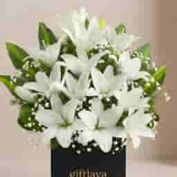 Premium White Lily Bouquet in UAE