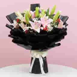Timeless Pink Lily Charm Bouquet