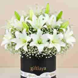 Premium White Lily Bouquet in UAE