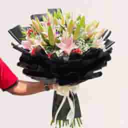 Timeless Pink Lily Charm Bouquet