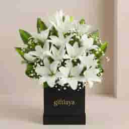 Premium White Lily Bouquet in UAE