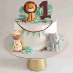 jungle safari 1st birthday cake