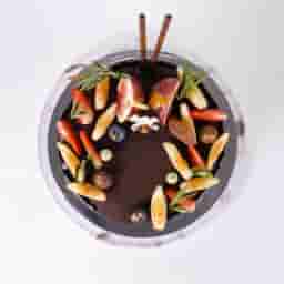 Chocolate And Fruit Piece Cake