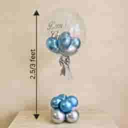 Bubble Balloon with a Blue & Silver Colour