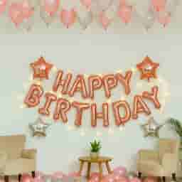 Simple Birthday Setup on Wall