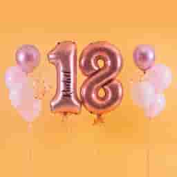 Rose Gold 18 Birthday Balloons Set