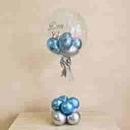 Bubble Balloon with a Blue & Silver Colour