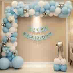 Stylish Blue Balloon Arch for Birthday