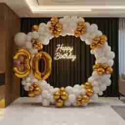 White and Golden BIrthday Ring Decor