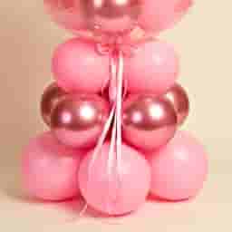 Elegant Pink Birthday Bubble Balloon Stand
