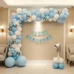 Stylish Blue Balloon Arch for Birthday
