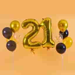 Glamour Gold Helium Foil Birthday Number Balloon