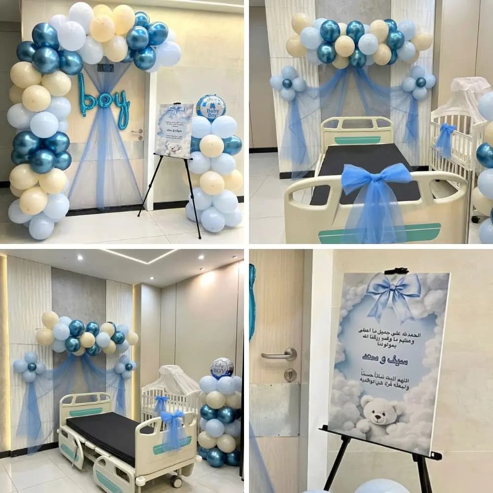 Blue Theme Baby Welcome Decoration