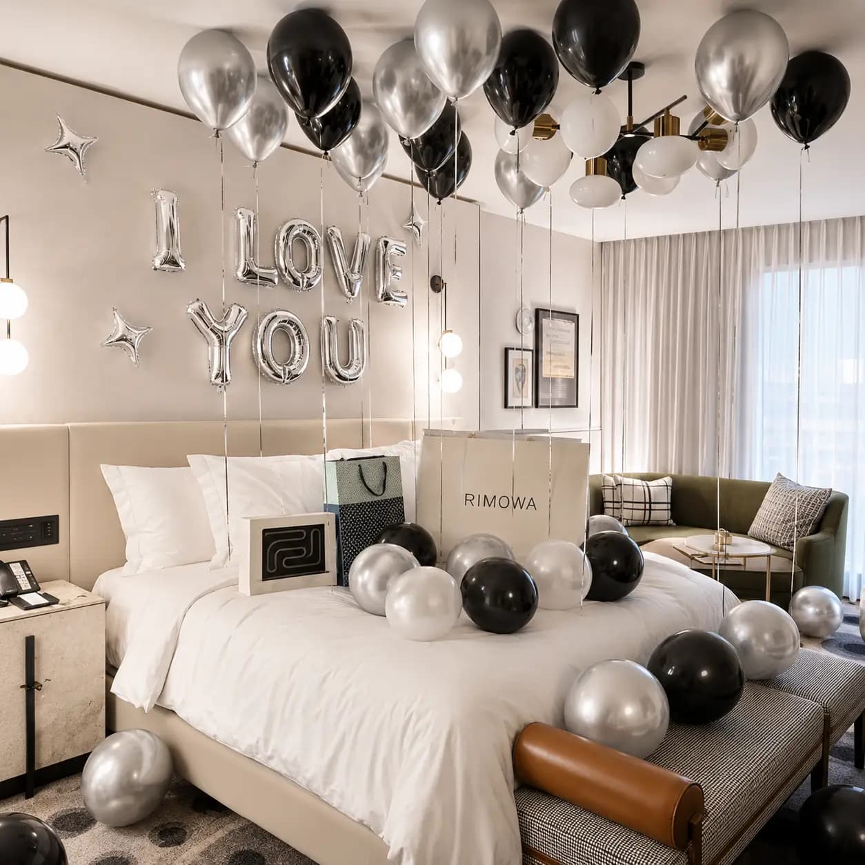 Silver Proposal Room Decor