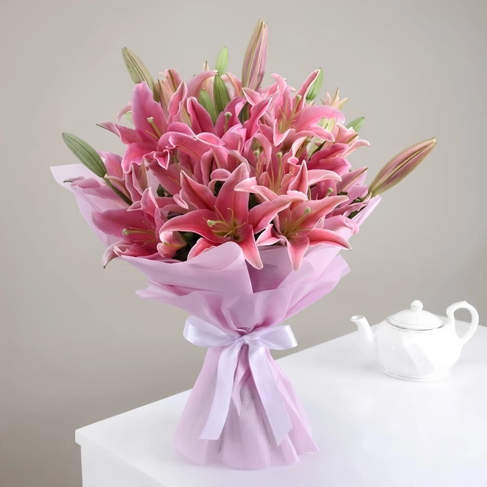Premium Pink Lily Bouquet for Loved One