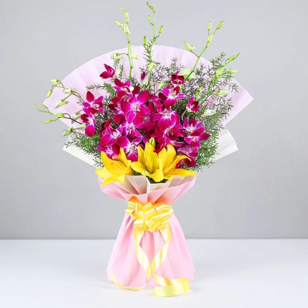 Eternal Mixed Lily And Orchid Bouquet