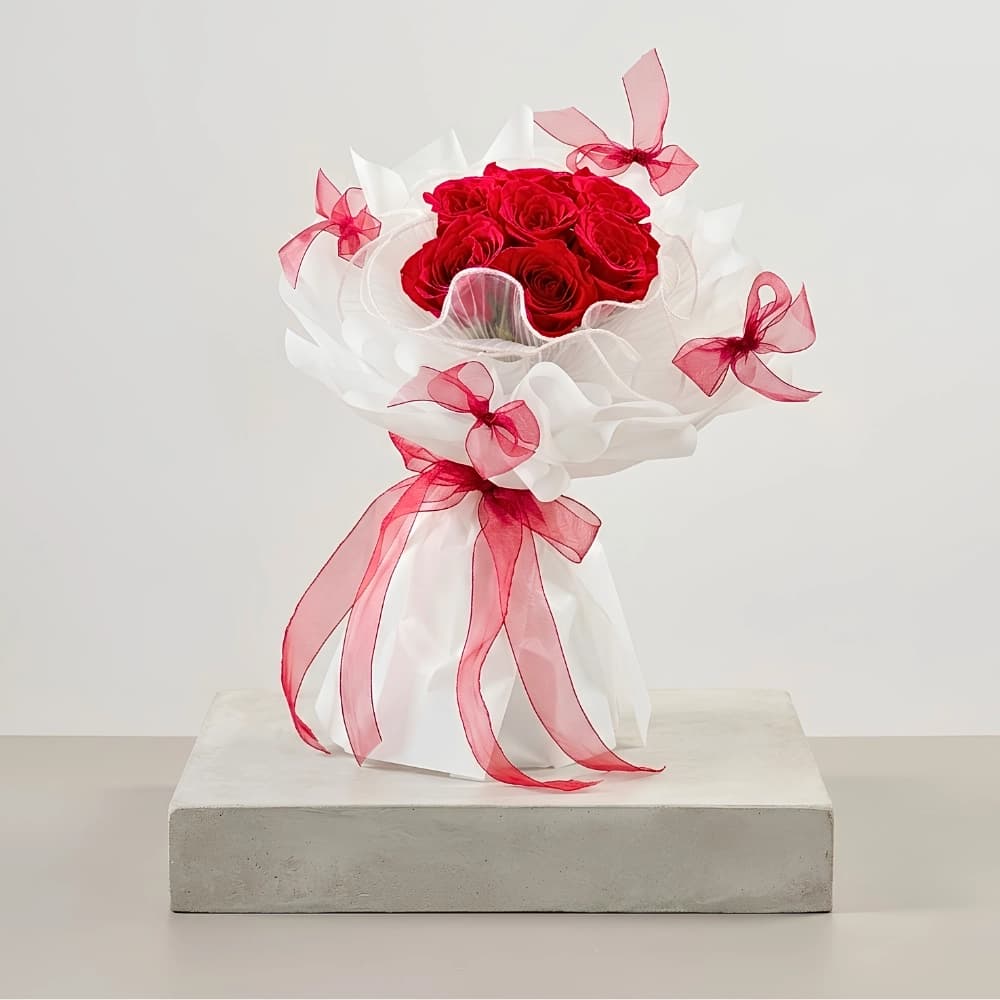 Handcrafted Red Rose Bouquet