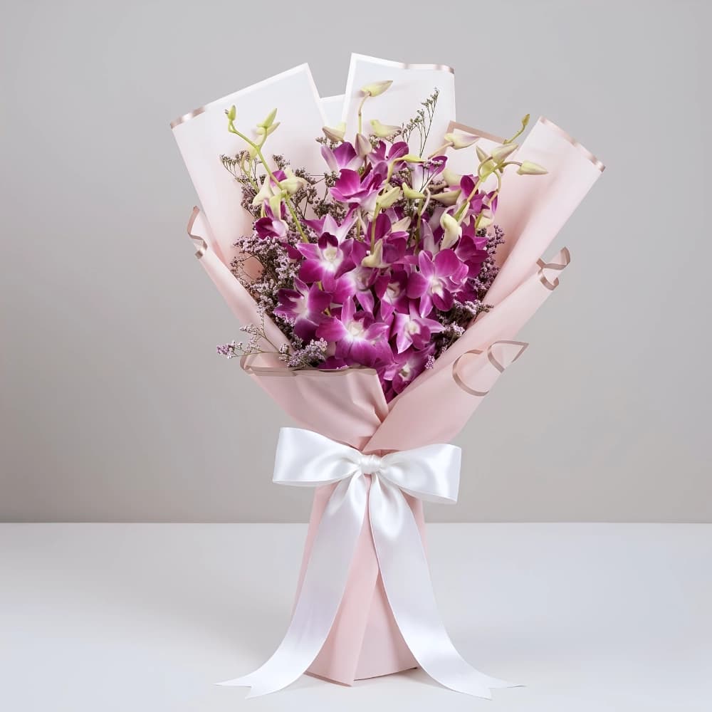 Romantic Purple Orchid Gift Bouquet