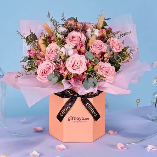 Esmerelda Pink Rose Flower Box