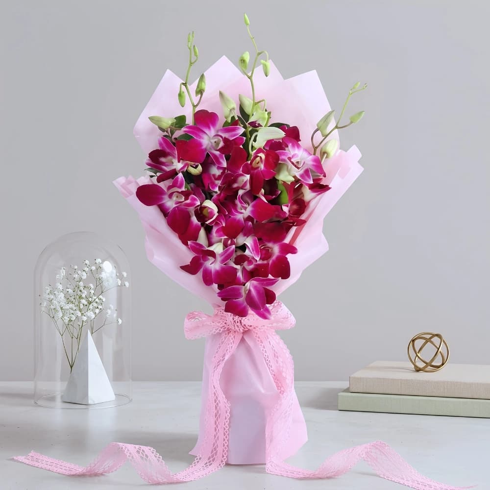 Elegant Purple Orchid Bouquet