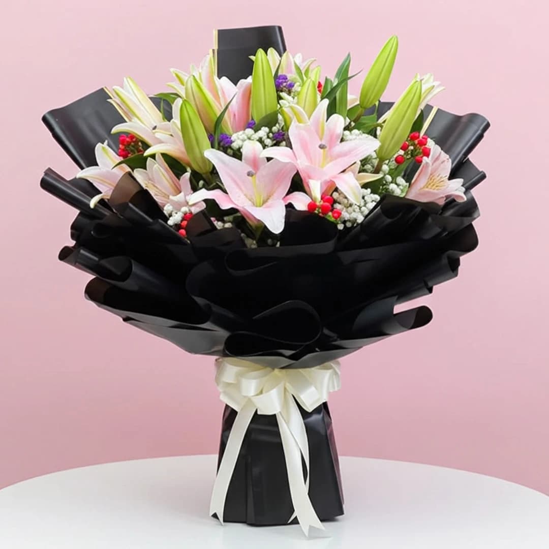 Timeless Pink Lily Charm Bouquet
