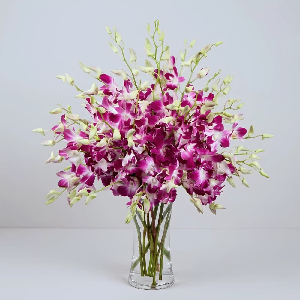 Purple Orchid Floral Vase