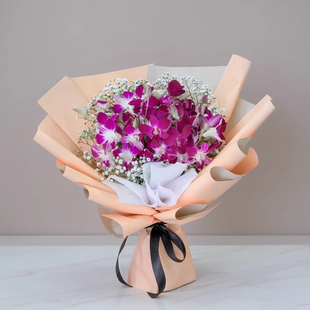 Charming Purple Orchid Gift Bouquet