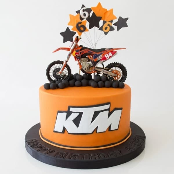KTM Bike Theme Birthday Cake