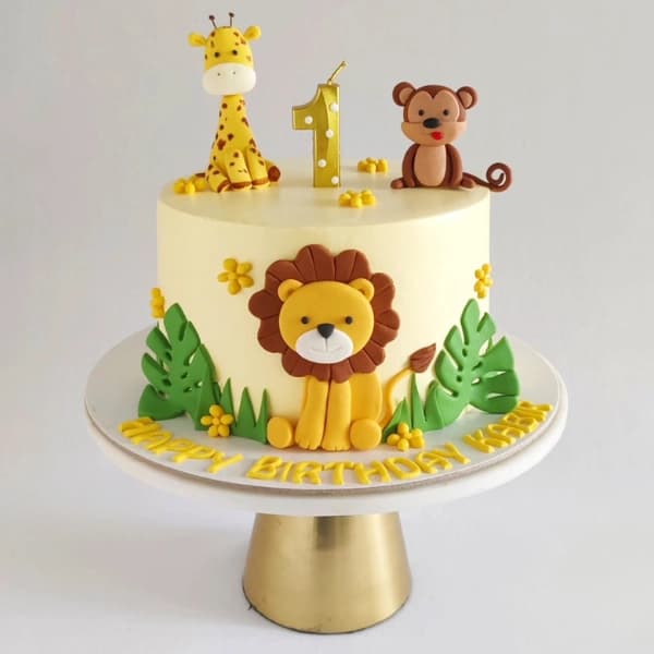 Roar and Explore Jungle Theme Cake