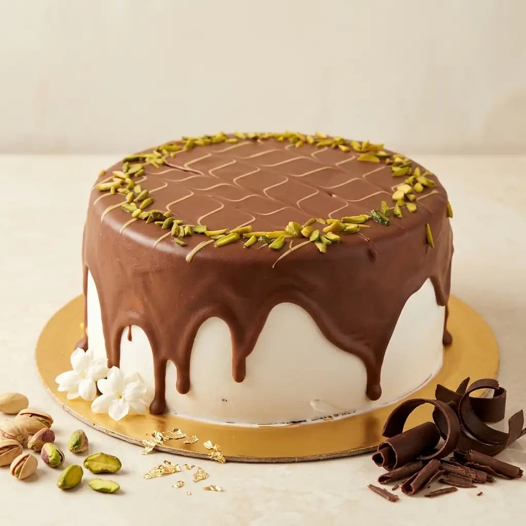 Fresh Chocolate Kunafa Cake