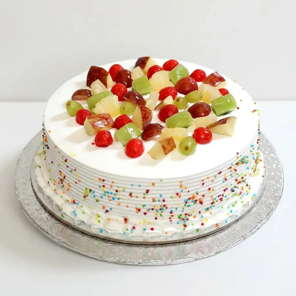 Vanilla Sponge Mixed Fruit Cake