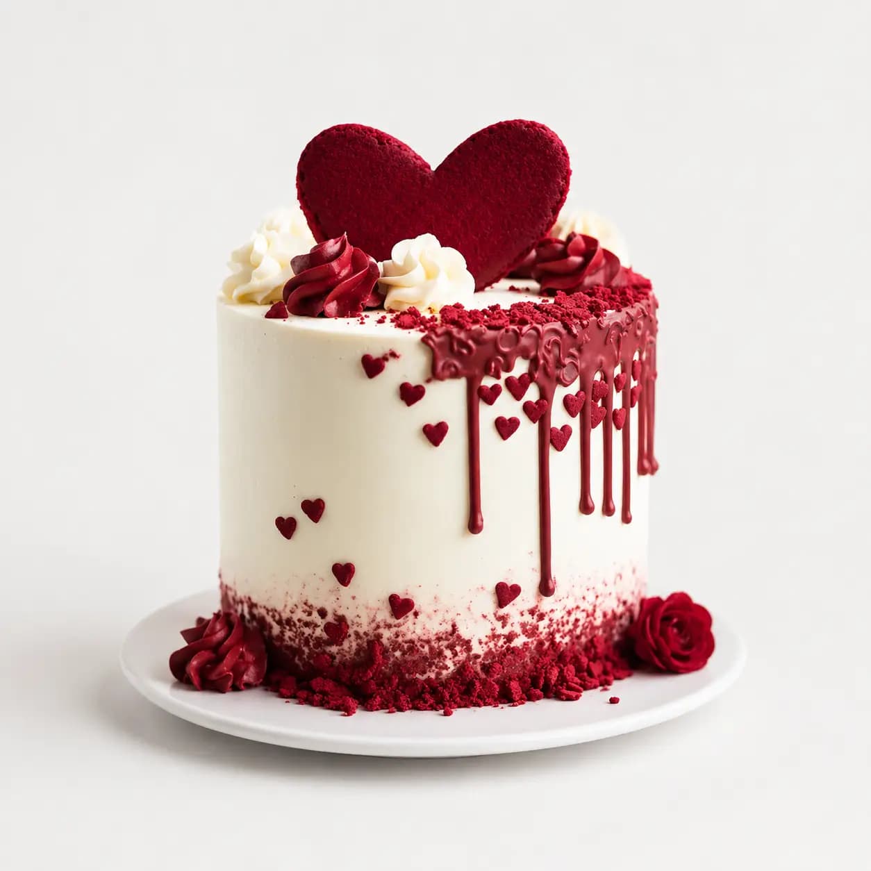 Romantic Heart Drip Cake