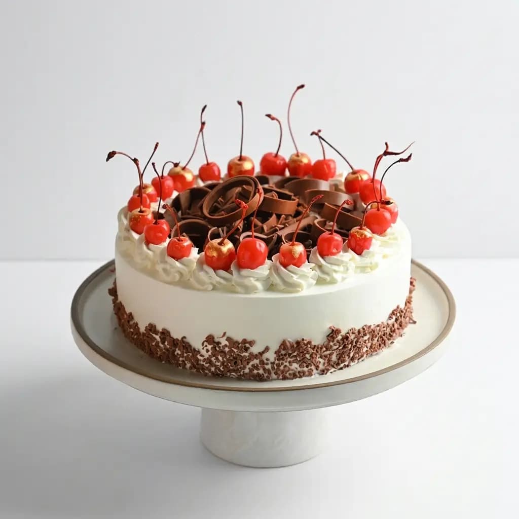 Eggless Black Forest Birthday Cake