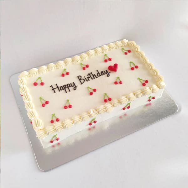 Cherry Bliss Minimal Birthday Cake