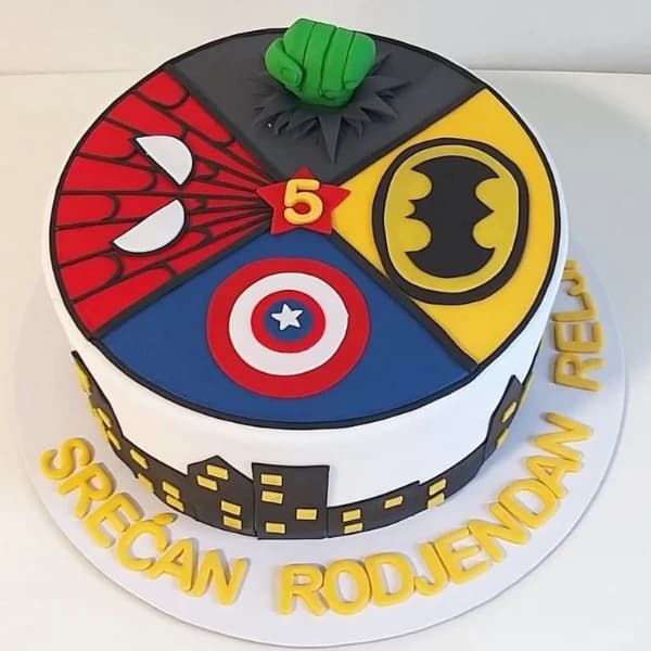 Avengers Theme Birthday Cake
